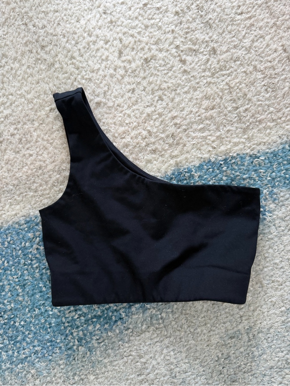 girlfriend collective One-Shoulder Black Crop Top